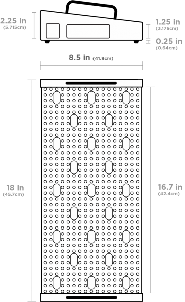 Temple Audio Design Solo 18 Pedalboard, Temple Red